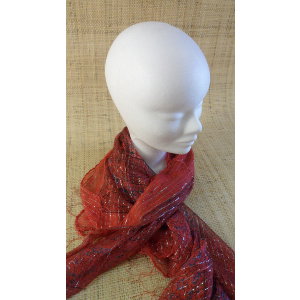 Foulard Hyderabad rouge ponceau