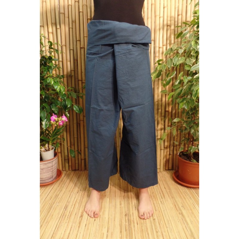 Pantalon de pêcheur Thaï bleu pétrole