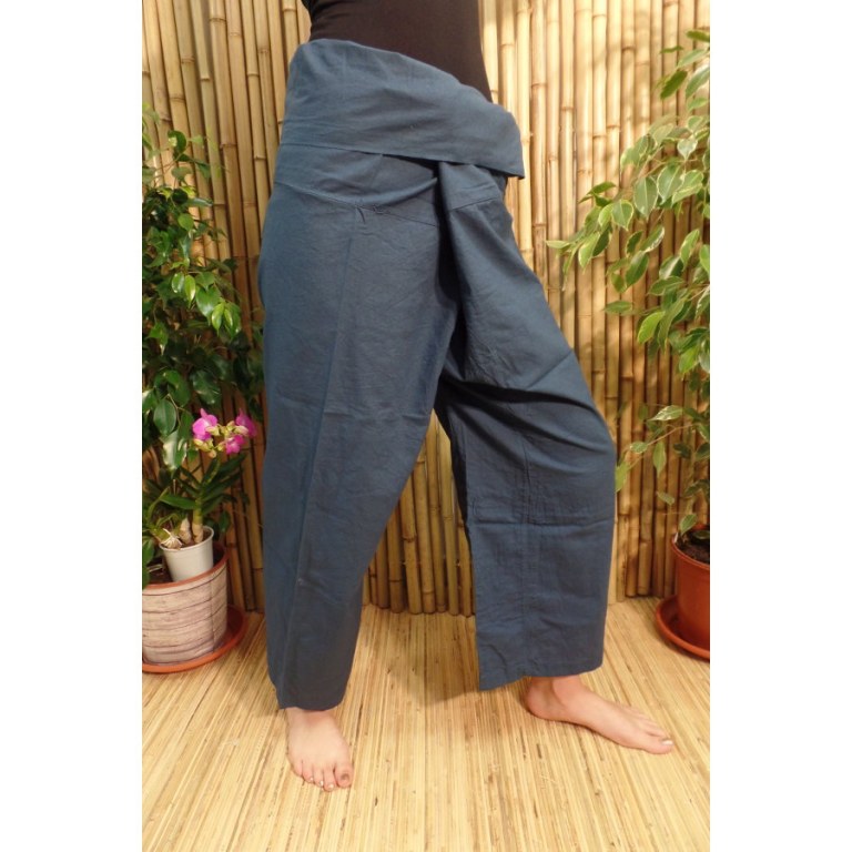 Pantalon de pêcheur Thaï bleu pétrole