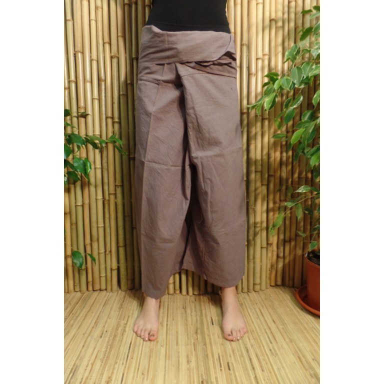 Pantalon de pêcheur Thaï café