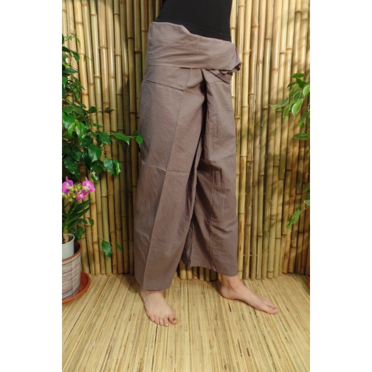 Pantalon de pêcheur Thaï café