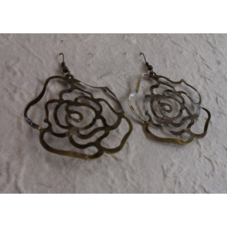 Pendants d'oreilles la rose