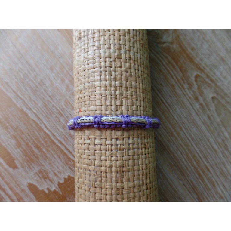 Bracelet ficelle mauve/blanc