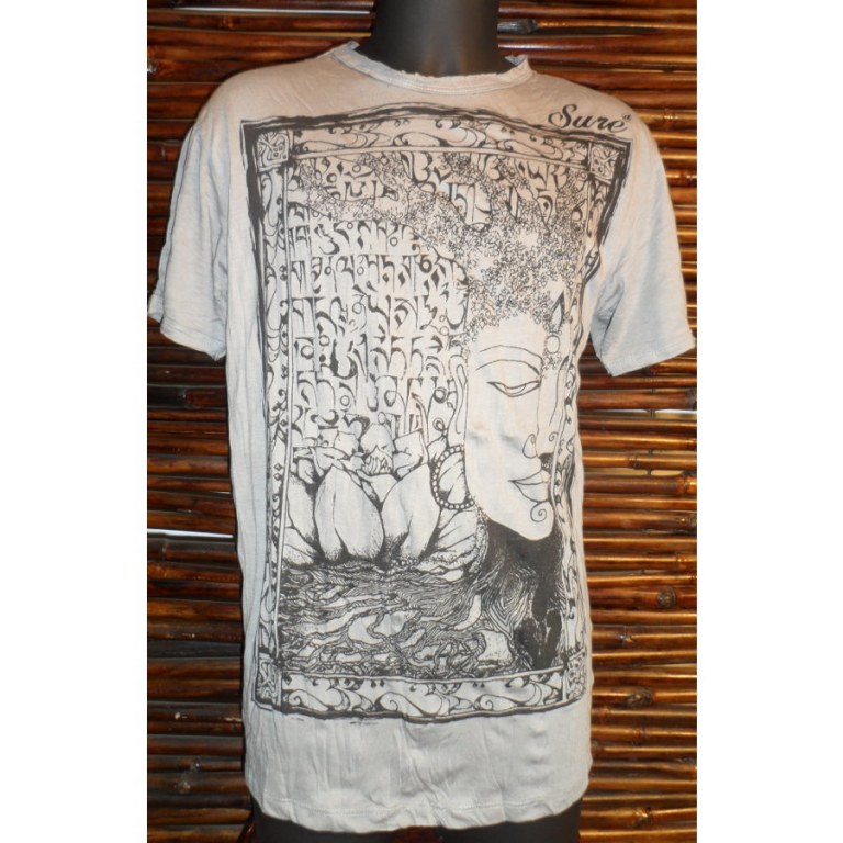 Tee shirt Sure gris Bouddha arbre 