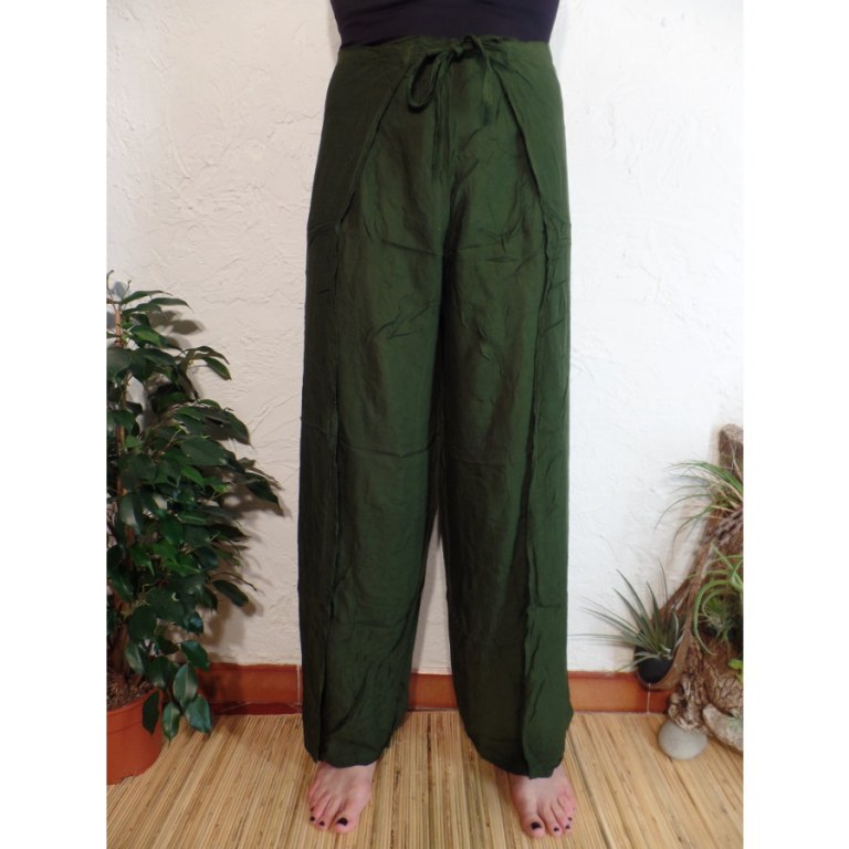 Pantalon paréo vert mousse