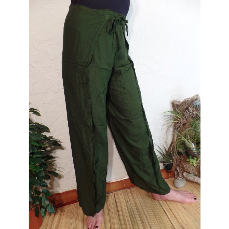 Pantalon paréo vert mousse