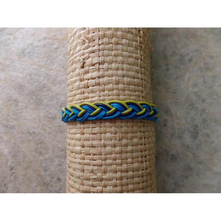 Bracelet trenza jaune/bleu