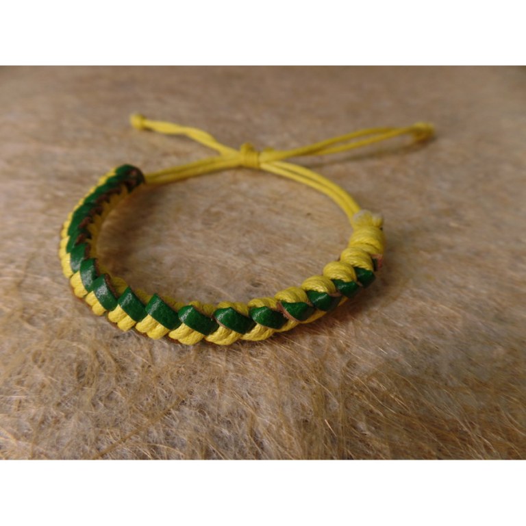 Bracelet bicolore dikepang vert/jaune