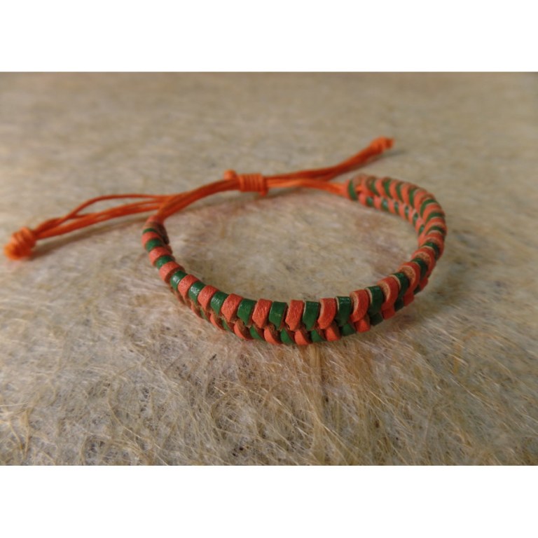 Bracelet natty orange et vert