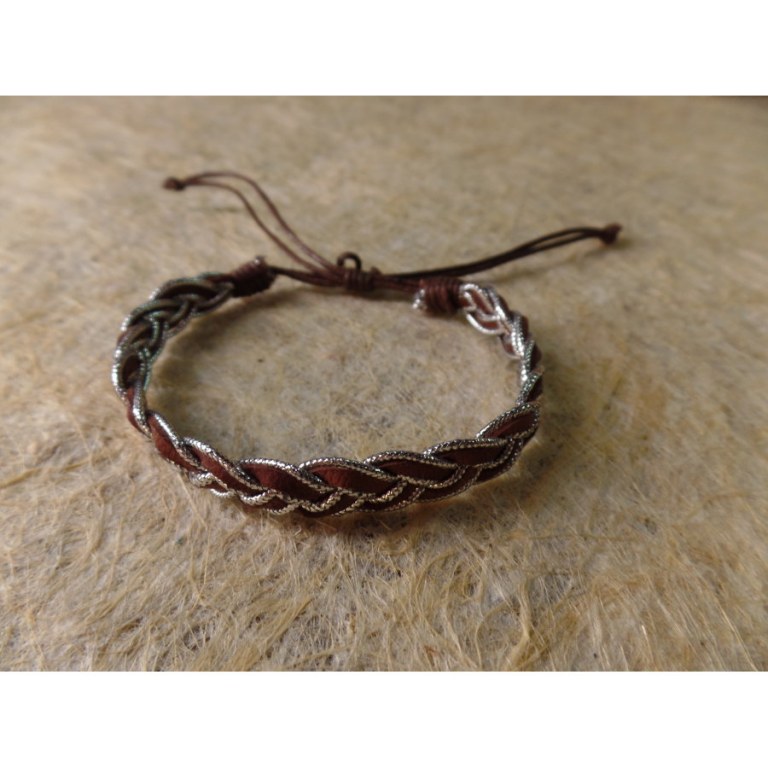 Bracelet cerah marron argenté