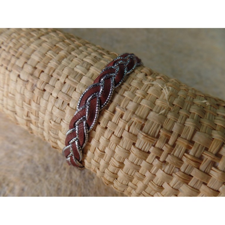 Bracelet cerah marron argenté