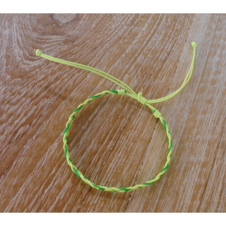 Bracelet flashy vert/jaune tressé 8