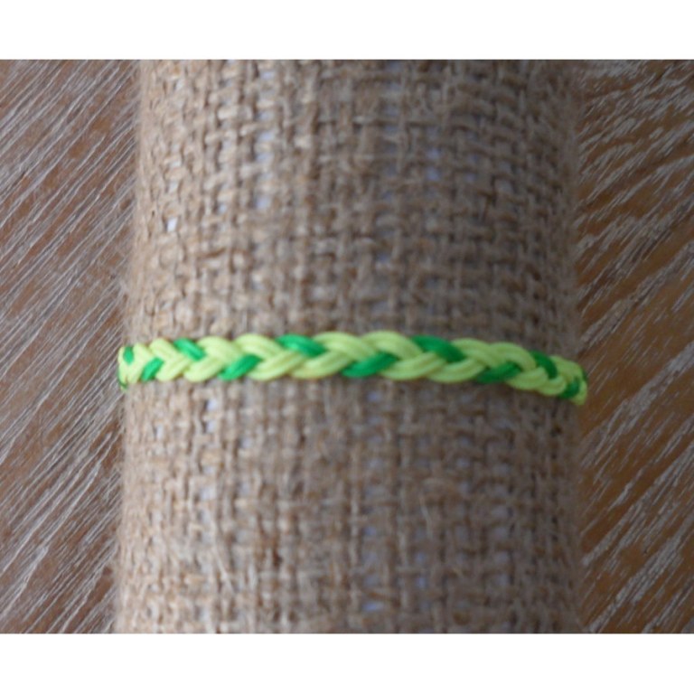 Bracelet flashy vert/jaune tressé 8