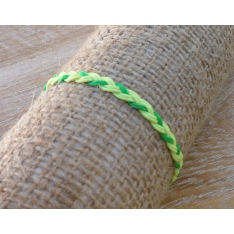 Bracelet flashy vert/jaune tressé 8