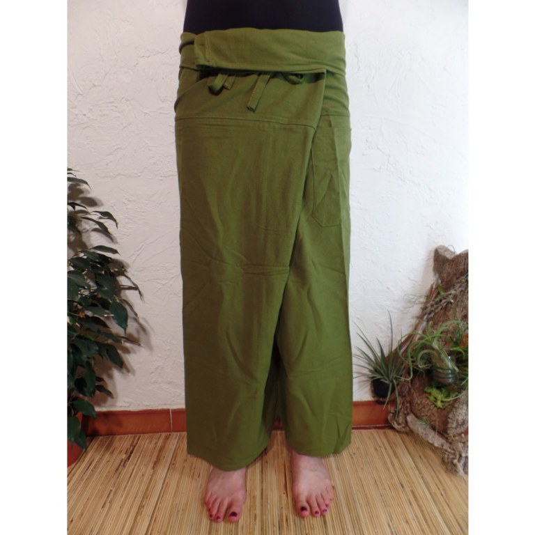 Pantalon Thaï Bang Saen vert prairie