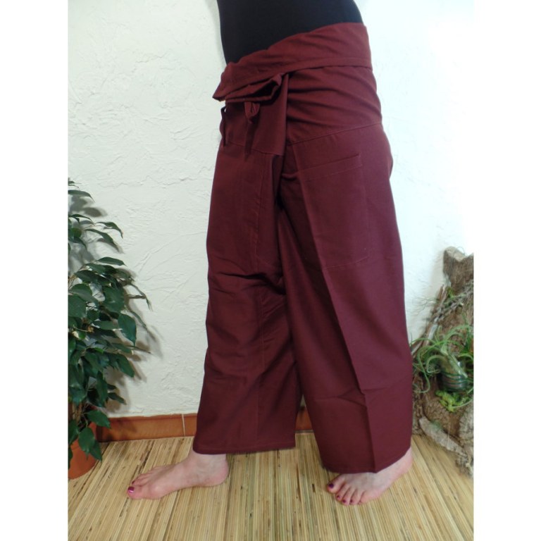 Pantalon Thaï Bang Saen lie de vin