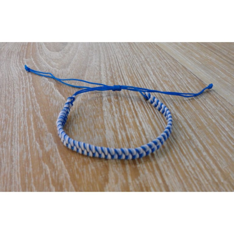 Bracelet macramé blanc et bleu 6