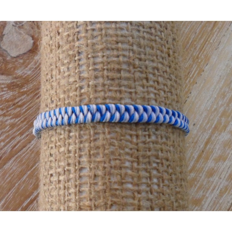 Bracelet macramé blanc et bleu 6