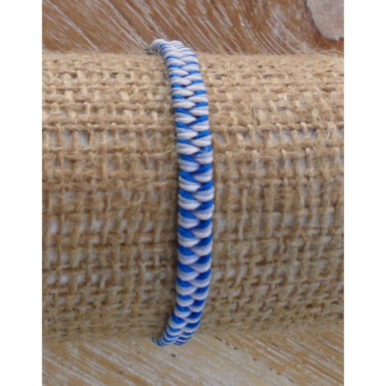 Bracelet macramé blanc et bleu 6