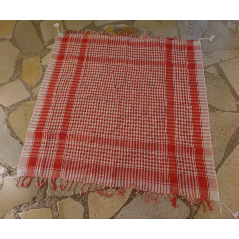 Foulard Riyad carreaux blanc/orange