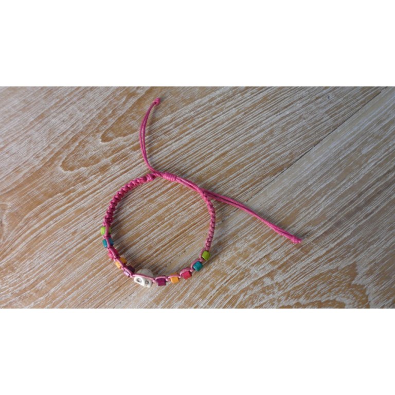 Bracelet macramé rose skull