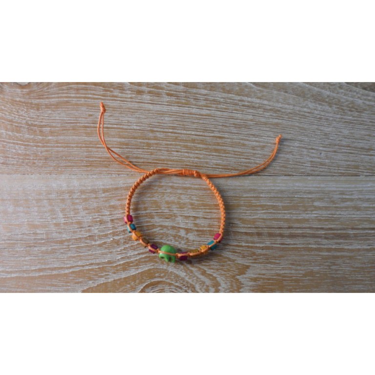 Bracelet macramé skull orange