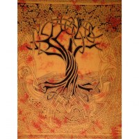 Tenture maxi orange arbre de vie celtique 