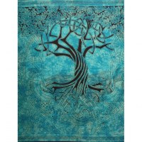 Tenture maxi bleu arbre de vie celtique 
